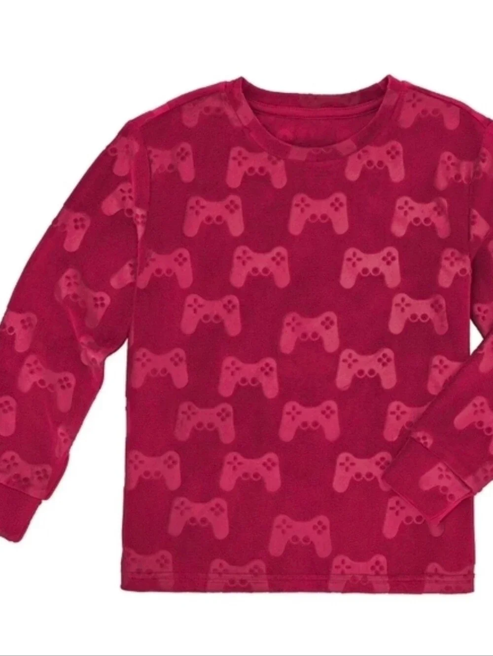 Members Mark Maroon Video Game Controller Plush Fleece Pajama Set PJ - XS NWT
